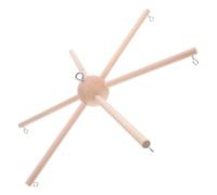 Mikinona Six-Legged Wooden Mobile Frame Kit for DIY Wind Chimes Stable Hanging Nursery Mobile Holder Ball Design for Decoration and Craft Projects