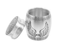 Mikinona Small Metal Pet Urn for Ashes Cremation Box Keepsake Memorial Casket Portable for Cats Travel Silver