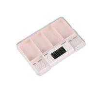 Mikinona Smart Electronic Timed Reminder Pill Box Portable Medicine Storage Case with Alarm for Elderly Patients Compact Plastic Organizer for Daily Medication Management