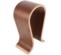 Mikinona Solid Wood Headphone Stand Walnut Earphone Rack Desktop Headset Holder with Arch Bridge Design for Over-ear Headphones Office and Home Use