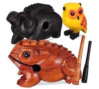Mikinona Sound Animals Wooden Music Blocks Set of 3 Wood Percussion Toys for Boys and Girls Home Office Decor