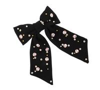 Mikinona Sparkly Rhinestone Bow Hair Clips for Women Durable Black Hair Accessories with Shimmering Stones Travel Friendly Stylish Hairpins for Wedding Updo Party and Everyday Use