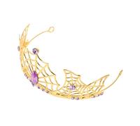 Mikinona Spider Web Tiara Lightweight Alloy Crown with Rhinestones Gothic Halloween Headband for Women Spooky Spider Hairband for Witch Queen Vampire Costume Party
