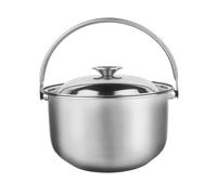 Mikinona Stainless Steel Cooking Pot with Lid and Handle 2.2L Multipurpose Stew Pot with Fast Heat Conduction and Flat Bottom for Homes and Restaurants
