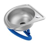 Mikinona Stainless Steel Rv Wash Basin Single Bowl Wall Mounted Sink with Unique Hanging Design for Camper Kitchen Space-Saving Corner Handwashing and Vegetable Washing Sink Random Color