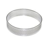 Mikinona Stainless Steel Tart Ring Perforated Mousse Quiche Mold Non Stick Baking Tool for Tart Shells Easy Clean Design for Cakes and Desserts