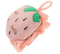 Mikinona Strawberry-Shaped Bath Puff Loofah Sponge, Large Size Double-Sided Exfoliating Mesh Ball, Soft Body Wash Sponge for Shower and Bathing, Individually Packaged for Gentle Skin Cleansing