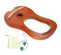 Mikinona String Lyre Harp Musical Instrument with Professional Tuning Bar Barrel Body Rounded Edge Strings for Adults Warm Tone and Long Sustain Effect European Style Natural Wood Finish