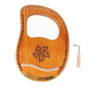 Mikinona String Lyre Harp Portable Wood Instrument with Resonating Cavity Bridge for Beginners and Music Lovers Traditional Ancient Style Natural Finish