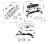 Mikinona String White Soundhole Pickup Magnetic Guitar Pickup Pre-installed Volume Tone Control Knob