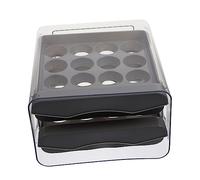 Mikinona Style Egg Storage Case Double Layer Egg Tray Organizer with Slots for Refrigerator and Freezer