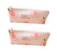 Mikinona Stylish Peach Pattern Pencil Case Canvas Bag for Cosmetics Coin Storage Hairpins