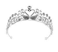 Mikinona Swan Love Heart Wedding Tiara Elegant Crystal Hair Accessory for Brides Engagements and Parties Lightweight Design Silver Color for Memorable Moments