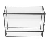 Mikinona Terrarium Glass Container Landscape Display Holder, Glass and Tin, DIY Micro Landscape Planter Box for Moss and Plants, Window Sills and Dining Table, Smooth Surface, Easy to Clean
