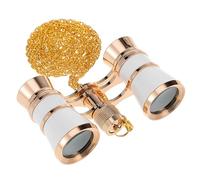Mikinona Theater Binoculars Opera Glasses with Pouch Compact Folding Travel Binoculars for Sightseeing and Concerts Portable White Chain Necklace Design