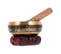Mikinona Tibetan Singing Bowl for Meditation Hand Made Buddhist Ode Bowl Wood Rod for Yoga Practice Random Color