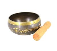 Mikinona Tibetan Singing Bowl with Mallet Meditation Sound Bowl for Yoga and Relaxation Engraved Design for Home Decor and Meditation Practices