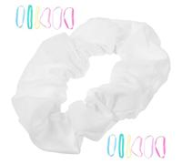 Mikinona Tie Dye Hair Scrunchies 10pcs Elastic Hair Bands Set White Spring Colors for Party DIY and Everyday Styling