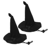 Mikinona Tiny Witch Hat for Dolls and Small Pets, 2Pcs Soft Nonwoven Halloween Decor for Festive Party Scenes and Creative Crafting