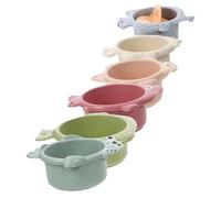 Mikinona Toddler Bath Toys Stacking Cups 6pcs Set Floating Cartoon Fish for Infant Shower Play and Bathtub Water Toy Bathing Fun