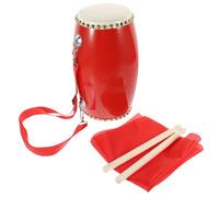 Mikinona Traditional Cowhide Waist Drum with Drumstick and Carry Strap, Portable and Impact-resistant Musical Instrument for Celebrations and Performances