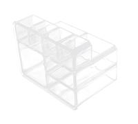 Mikinona Transparent Cosmetic Storage Box for Makeup Brushes and Small Tools Desktop Organizer with Stable Low Center of Gravity Elegant Design for Cosmetics Jewelry and Stationery Storage