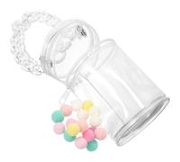 Mikinona Transparent Doll Display Bag with White Buckle and Chain Portable Dustproof Collectible Storage for Action Figures Models Jewelry Large Capacity Organizer for Dolls and Blind Boxes