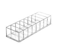 Mikinona Transparent Makeup Organizer Box with Detachable Dividers Pressed Powder and Eyeshadow Storage Cosmetic Display for Vanity and Dressing Table