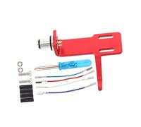Mikinona Turntable Headshell with Red Lead Wires for Cartridge Mount Durable Phonograph Tonearm Upgrade Compatible with Various Record Players Secure Vibration Reducing Connection