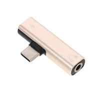 Mikinona Type-C to 3.5Mm Headphone Adapter and Charging Converter, 2-In-1 Gold Audio Jack Adapter for Fast Charging and Music Listening, Compatible with USB-C Devices and Earphones