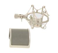 Mikinona U-shape Microphone Pop Filter with Shockproof Mount Noise Reduction Windshield Shield for Vocal Recording Compatible with Various Mic Models Easy Installation for Studio and Live