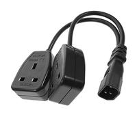 Mikinona Uk Power Cord Splitter Adapter Cable Iec Male to Dual Pin Uk Socket for Ups Laptops Monitors Durable Low Heat to Use