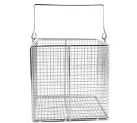 Mikinona Ultrasonic Cleaner Basket for Small Parts: Ultrasonic Cleaning Basket with Handle - 9"X5.9" - Dip-and-Drain Parts Holder for Jewelry Watch Sonic Washers