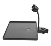 Mikinona Universal Adjustable Phone Rack Stand with Large Abs Sound Card Tray and Soft Phone Clip, Live Broadcast Microphone Accessory Tray for Instrument and Speaker Monitor Stands, Floor