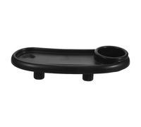 Mikinona Universal Stroller Snack Tray, Black Plastic Widened Functional Design, Easy Cleaning and Safe for Little Hands, for Stroller Travel and Outdoor Use
