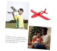 Mikinona USB Rechargeable Electric Airplane with Colored Lights Foam Model for Outdoor Flying Play Easy Assembly Educational