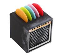 Mikinona Vintage Printed Guitar Pick Holder with Slide-Out Drawer Storage Box Wear-Resistant Organizer for Bass Ukulele Acoustic Electric Guitar Plectrum Portable Mini Case with Precision