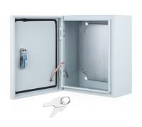 Mikinona Wall-mounted Power Distribution Control Box 250x300x140mm Thickened Steel Enclosure with Long Lock, Waterproof Electrical Junction Box for Home and Outdoor DIY Wiring