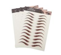 Mikinona Waterproof 6d Imitation Eyebrow 4pcs Brown Temporary Eyebrow Transfer Stickers for Natural Look Makeup and Daily Grooming