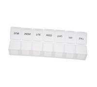 Mikinona Weekly Organizer Portable Pill Box 7-Compartment Multi-Grid Medicine Case Vitamin Container Long Strip Design 2pcs for Travel and Daily Medication
