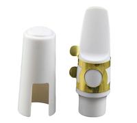 Mikinona White Resin Saxophone Ligature for Alto Saxophone Mouthpiece with High Density to Improve Dullness, Essential Musical Instrument Accessory for Performance and Practice