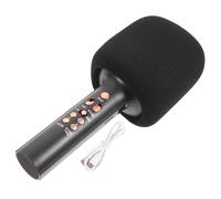 Mikinona Wireless Handheld Bass Horn Microphone with Speaker Q11 Black Wireless Singing Mic for Ktv and Live Streaming Portable Microphone for Karaoke and Podcast Use