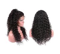 Mikinona Women Lace Front Small Curly Wig Natural Black Elastic Net Hair Accessories for Styling