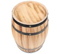Mikinona Wood Wine Barrel Decor Crafted from Brown Wood, Unique Retro Style Decorative Beer Barrel for Photo Props, Not Easy to Deform, for Beer Festival Weekend and Home Bar Display