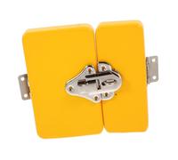 Mikinona Wooden Busy Board DIY Accessory Yellow Door Latch for Fine Motor Skill Sensory Educational Activity Funny Latch Game for Coordination and Creativity Development