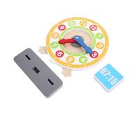 Mikinona Wooden Clock Educational Teaching Clock for Learning Telling with Color and Recognition Natural Wood Material Early Learning for Development