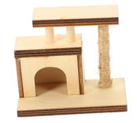 Mikinona Wooden Doll House Mini Cat Tree Model Realistic Miniature Furniture Ornament for Dollhouse Decoration Smooth Surface DIY Cat Tree for Room and Living Room Display