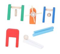 Mikinona Wooden Domino Tiles for Educational Building Blocks with Mechanism Groups Non-toxic Water-based Paint and Fall-resistant Early Learning Play Kit