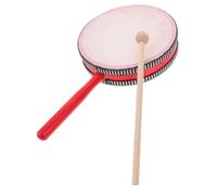 Mikinona Wooden Hand Drum with Stick Imitation Leather Percussion Instrument for Early Music Performance and Coordination Development Compact for Easy Play