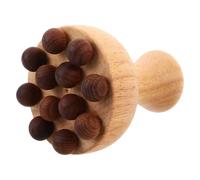 Mikinona Wooden Mushroom Massager with Strategic Beads Natural Solid Wood Manual Meridian Pressure Roller for Neck Shoulder Leg Massage and Lymphatic Stimulation Compact Travel-Friendly